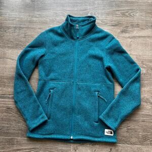 The North Face Womens XS Blue Teal Fleece Full Zip Jacket